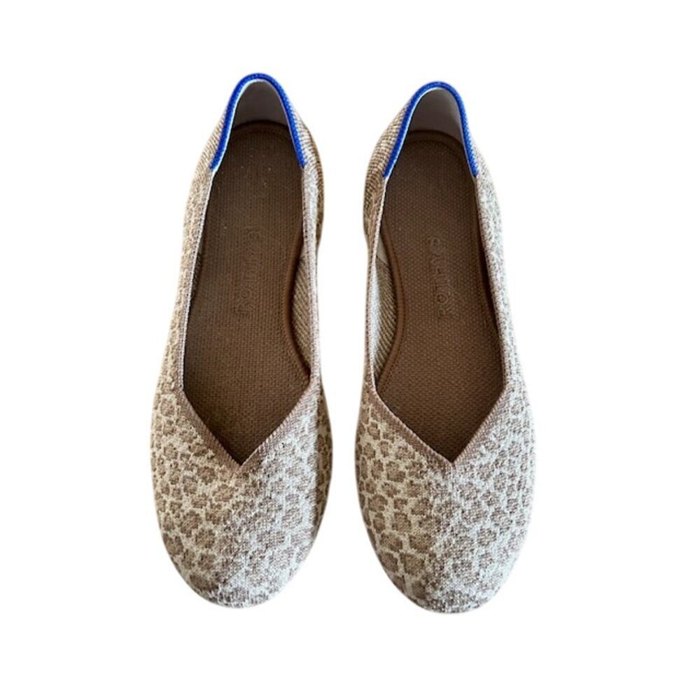 Rothy’s Women’s Point Flats – Size 6.5, Taupe Leopard Prin